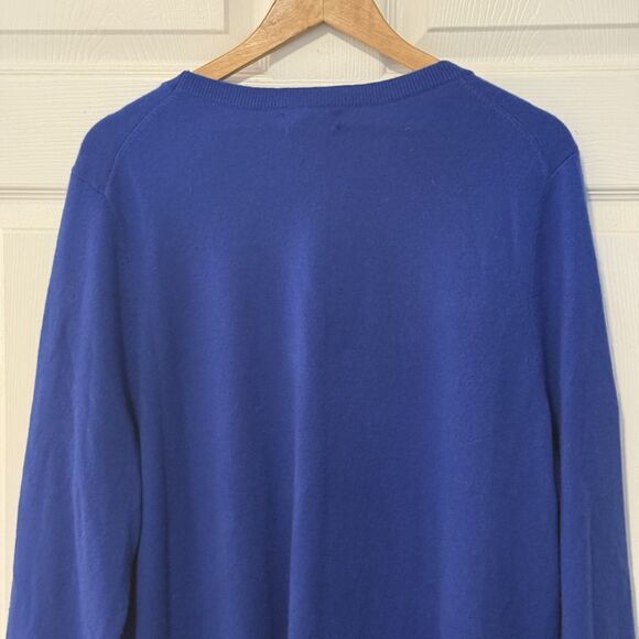 Lands’ End Women’s Plus Size 2X 100% Cashmere Royal Blue Crewneck Sweater - Picture 4 of 7